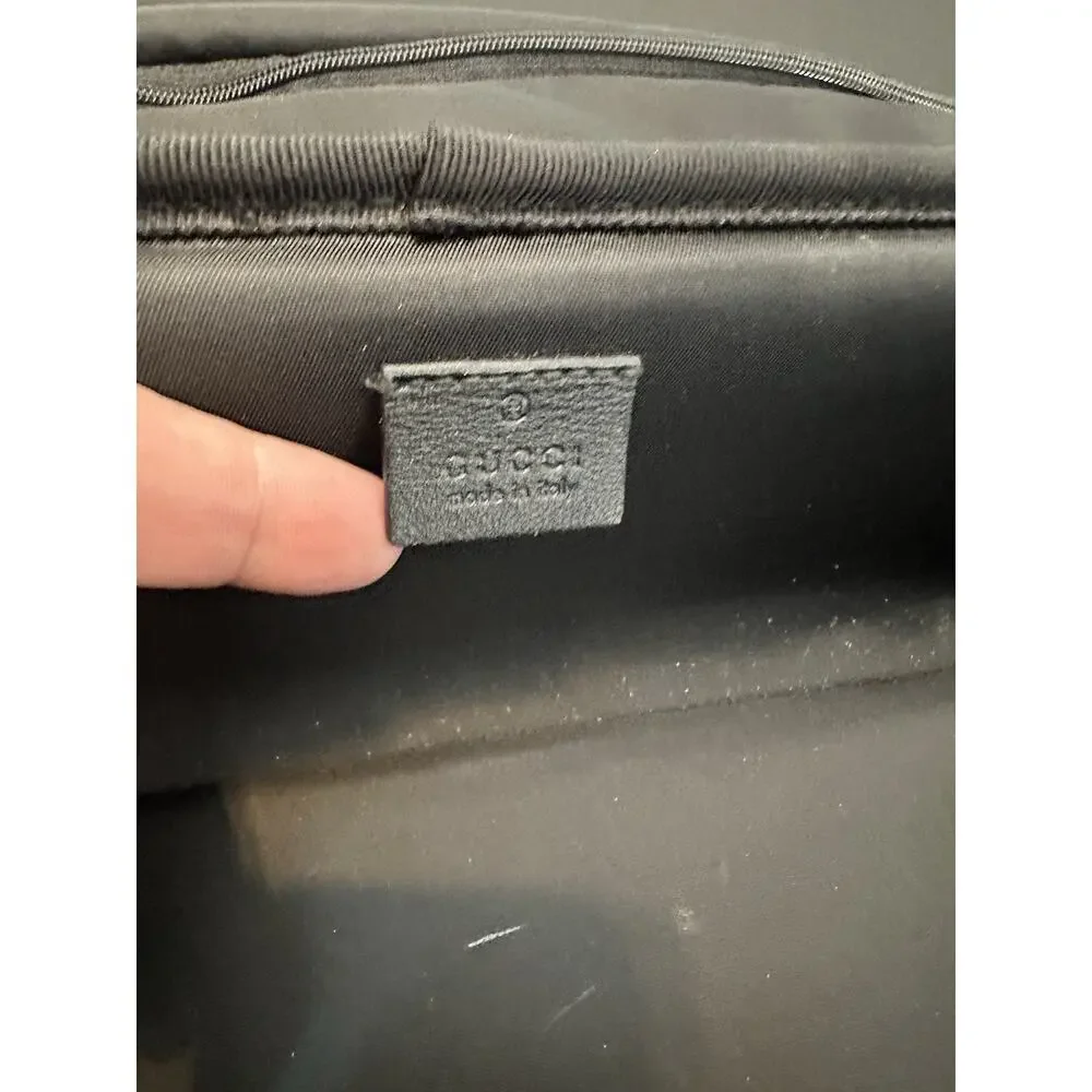 AUTHENTIC GUCCI GG IMPRIME TROLLEY SUITCASE CARRY-ON LUGGAGE BLACK 293909